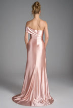 Mermaid Straight Neck Sleeveless Pleated Floor Length Prom Dress