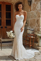 Mermaid/Trumpet Corset Sleeveless Sweep/Brush Train Wedding Dress