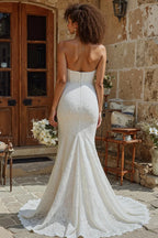 Mermaid/Trumpet Corset Sleeveless Sweep/Brush Train Wedding Dress