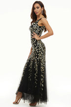 Mermaid V Neck Sleeveless Zipper Up Floor-Length Mother of the Bride Dress