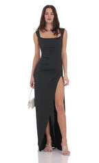 Sheath/Column Cowl Neck Open Back Up Floor-Length Prom Dress
