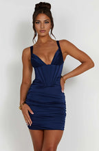 Sheath/Column Deep V Neck Sleeveless Backless Short-Mini Homecoming Dress
