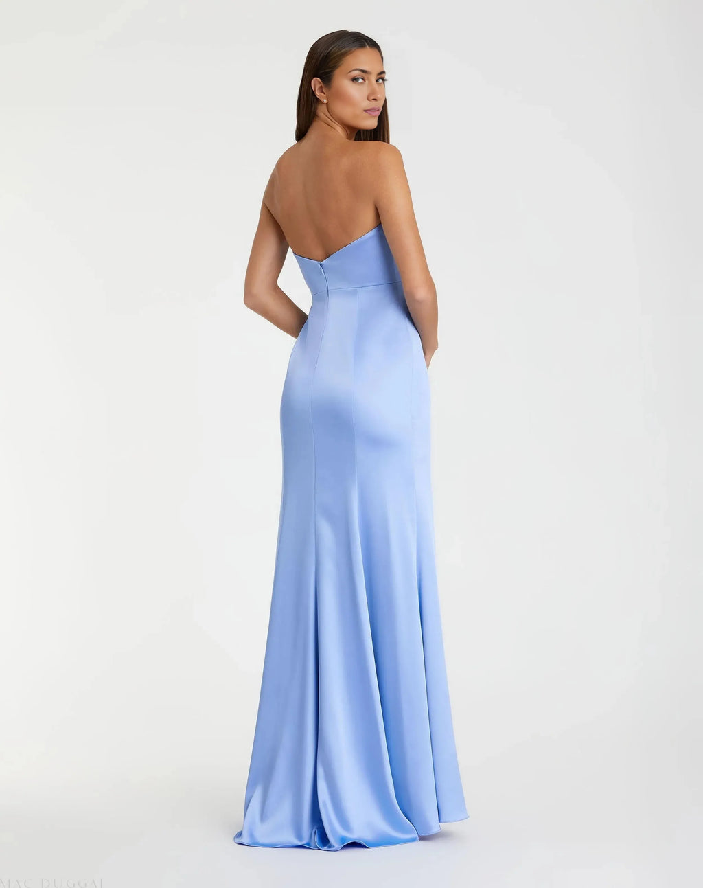 Sheath/Column Strapless Sleeveless Zipper Up Floor-Length Prom Dress