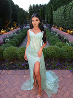 Sheath Off the Shoulder Sleeveless Pleated Beaded Sweep Train Prom Dress