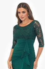 Sheath Scoop Neck Long Sleeve Floor-Length Mother of the Bride Dress