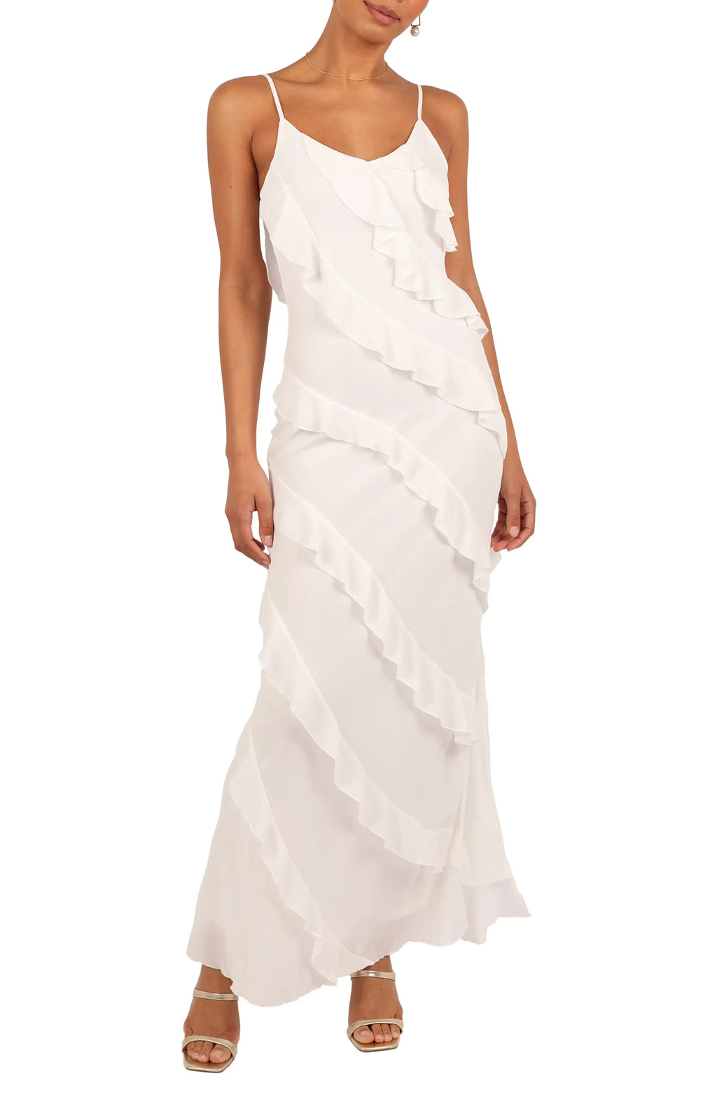 Sheath Spaghetti Straps Sleeveless Ankle-Length Prom Dress