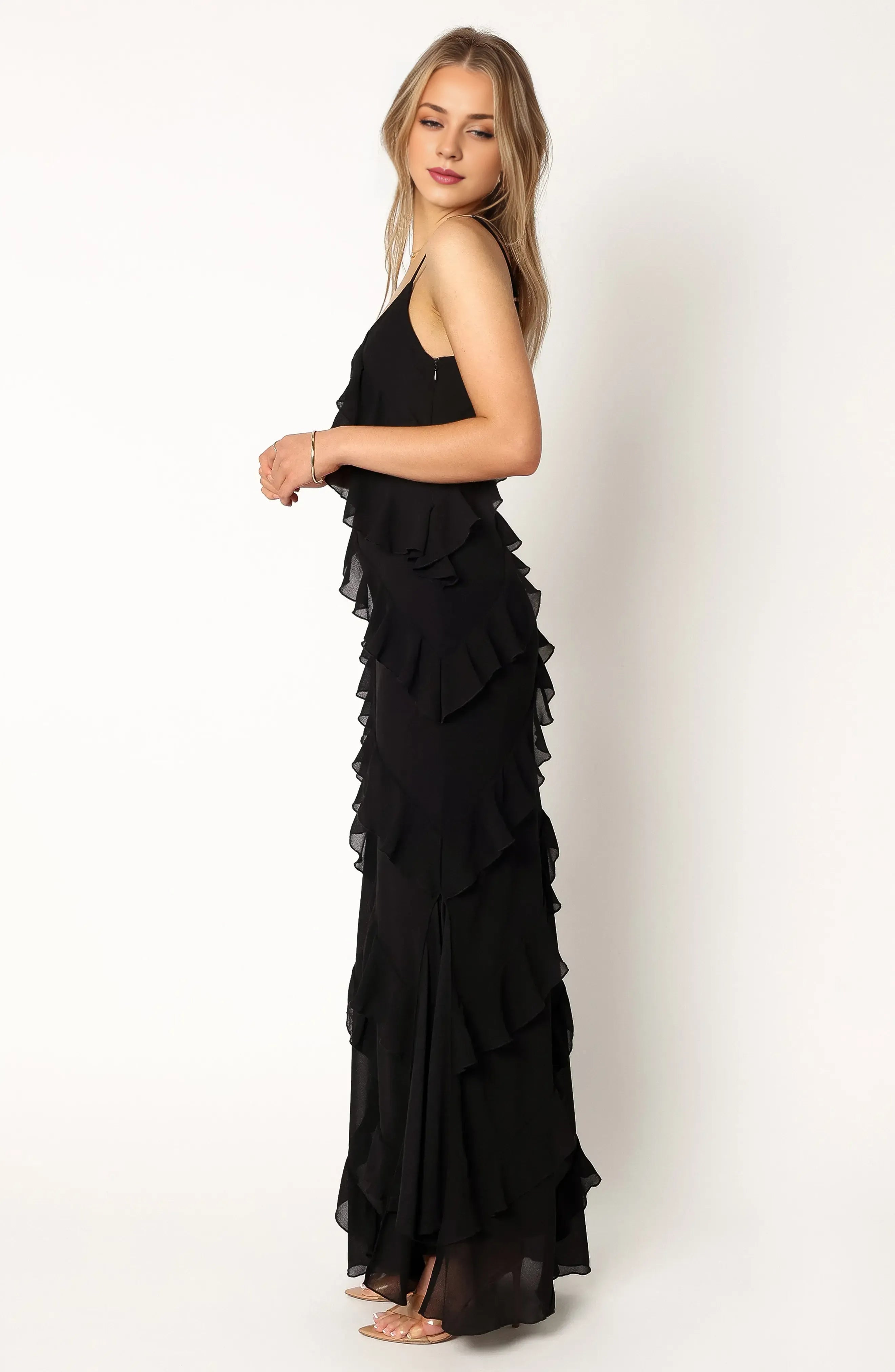 Sheath Spaghetti Straps Sleeveless Ankle-Length Prom Dress