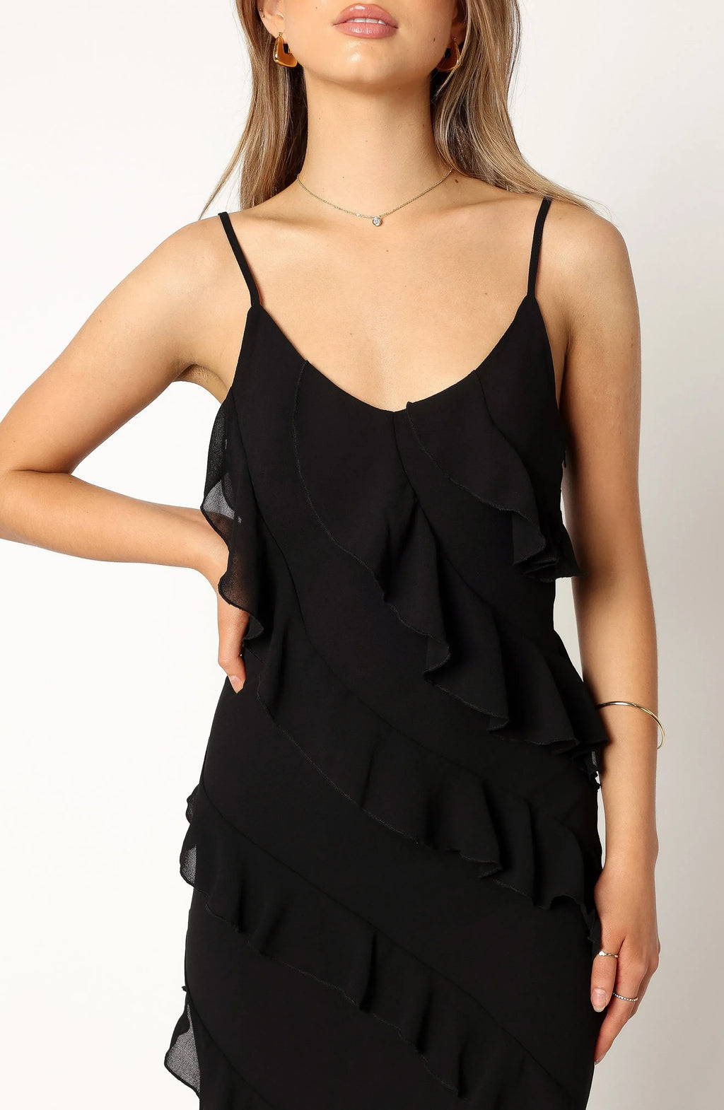 Sheath Spaghetti Straps Sleeveless Ankle-Length Prom Dress