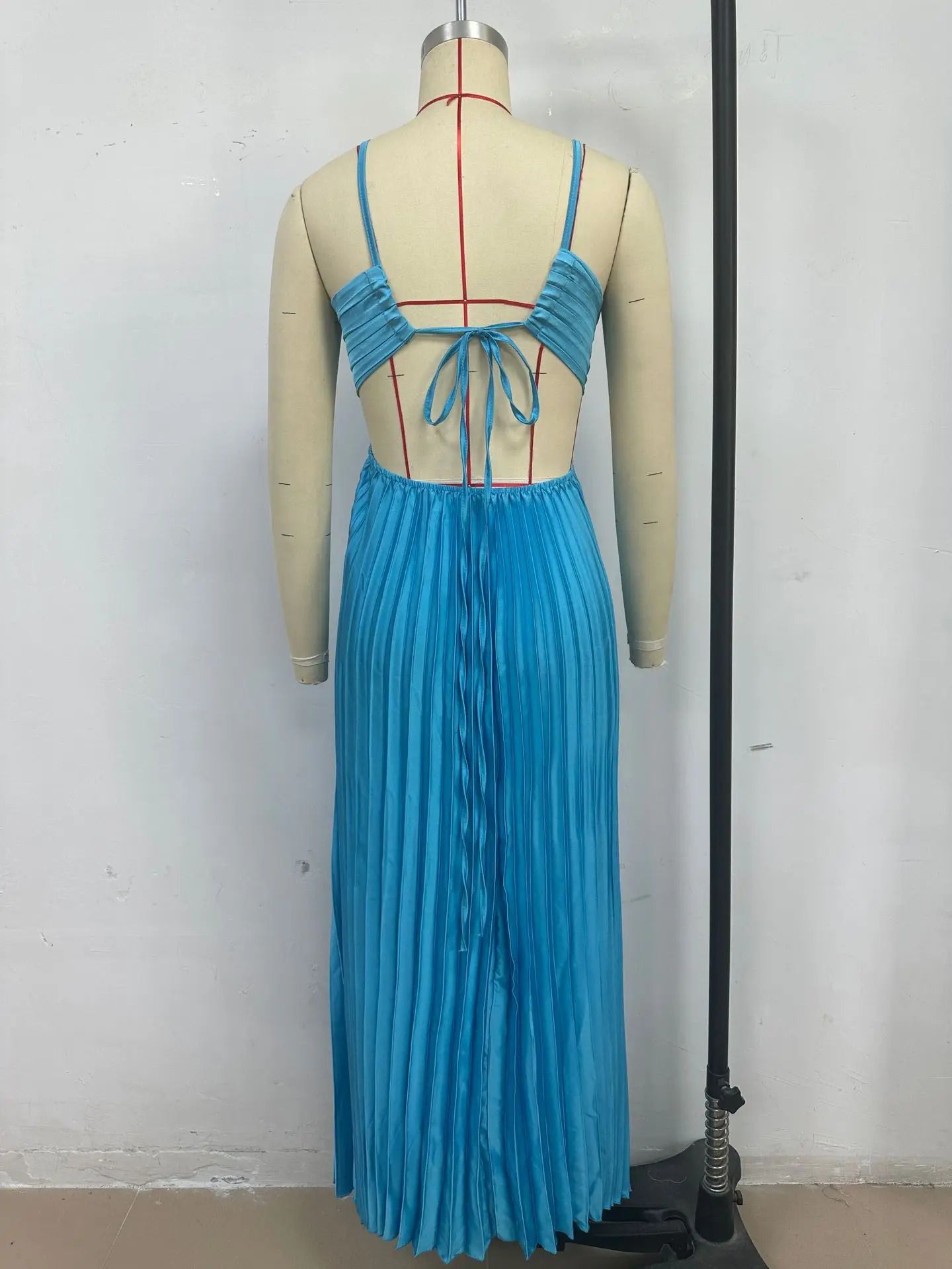 Best Sellers Spaghetti Straps Sleeveless A-Line Cutout Back Long Prom Dress