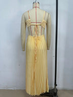 Best Sellers Spaghetti Straps Sleeveless A-Line Cutout Back Long Prom Dress
