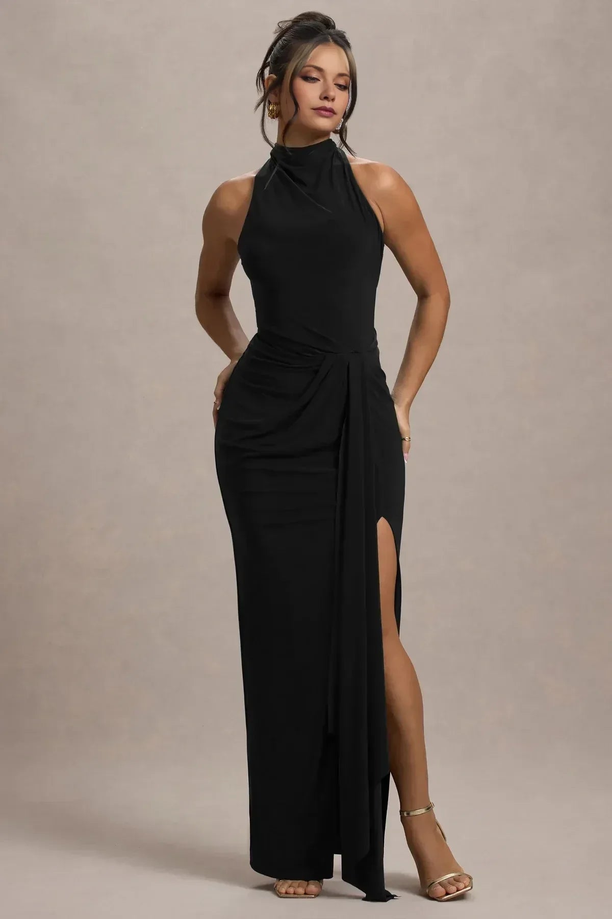 Bewitching Mermaid Halter Neck Sleeveless Open Back Floor Length Evening Dress