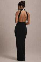 Bewitching Mermaid Halter Neck Sleeveless Open Back Floor Length Evening Dress
