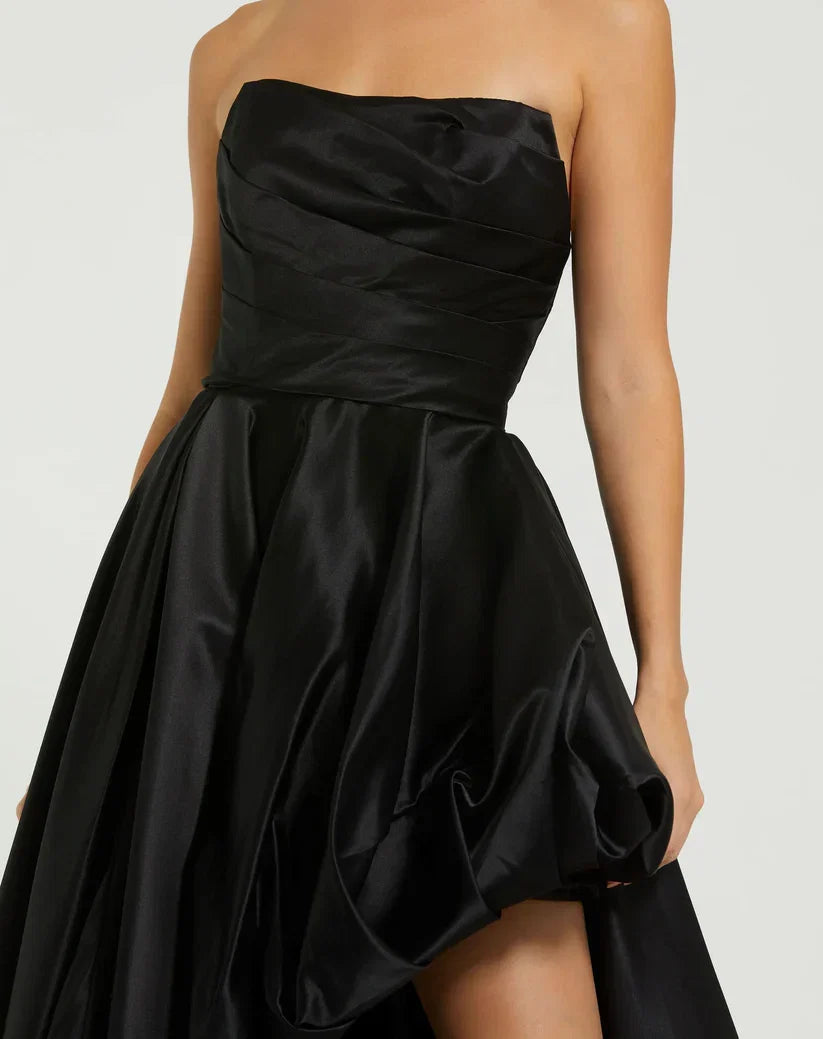 A-Line/Princess Strapless Sleeveless Zipper Up Sweep/Brush Train Prom Dress
