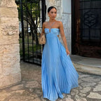 Best Sellers Spaghetti Straps Sleeveless A-Line Cutout Back Long Prom Dress