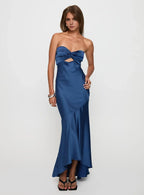 Strapless Cutout Asymmetric Sleeveless Prom Dress