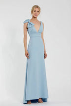 Mermaid/Trumpet V Neck Sleeveless V Back Floor-Length Prom Dress