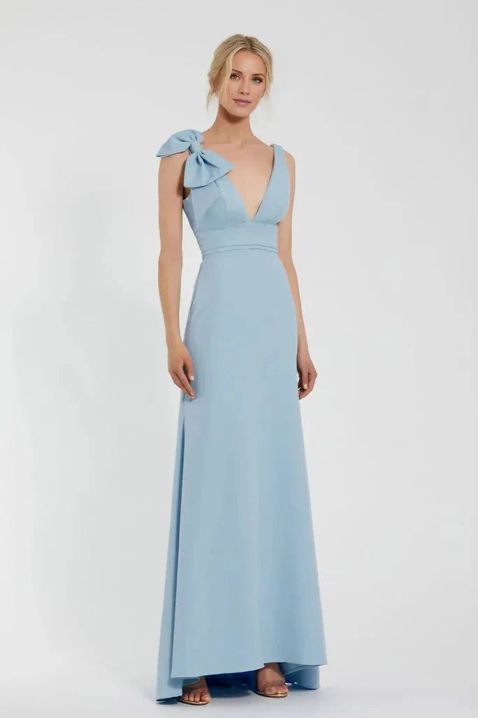 Mermaid/Trumpet V Neck Sleeveless V Back Floor-Length Prom Dress