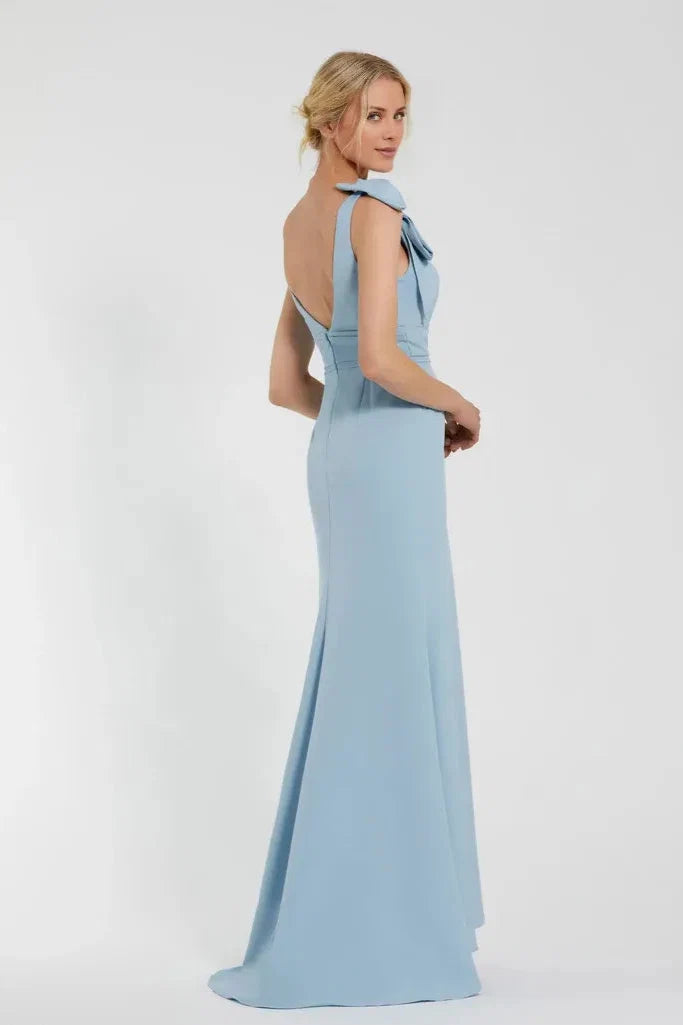 Mermaid/Trumpet V Neck Sleeveless V Back Floor-Length Prom Dress
