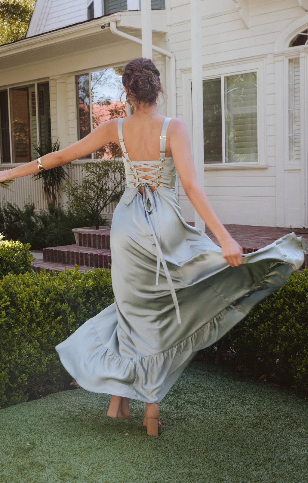 Dress Regular Straps Square Neck Sleeveless Maxi Dress Column Simple Crisscross Back Prom Dress With Slit