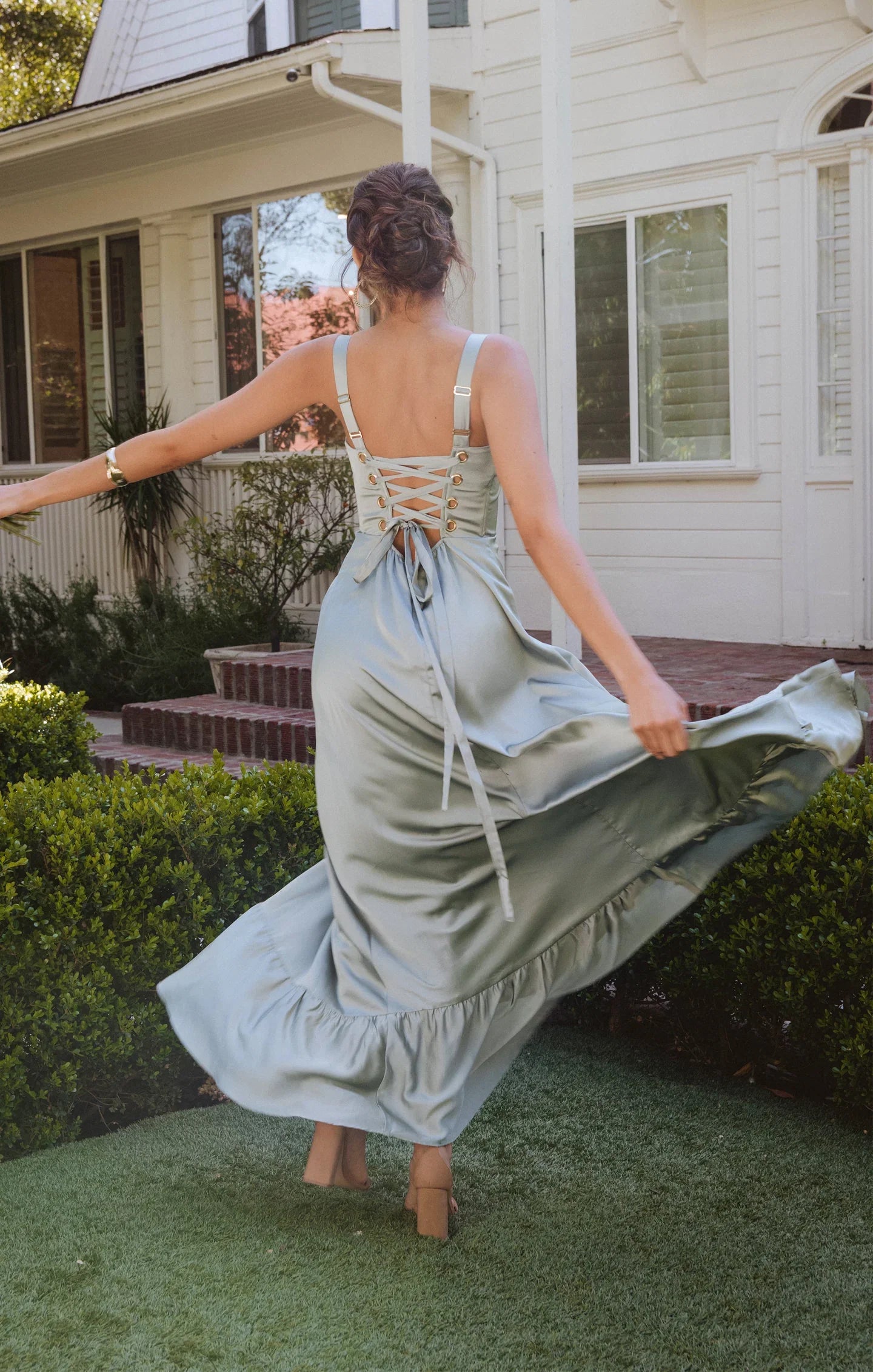 Dress Regular Straps Square Neck Sleeveless Maxi Dress Column Simple Crisscross Back Prom Dress With Slit
