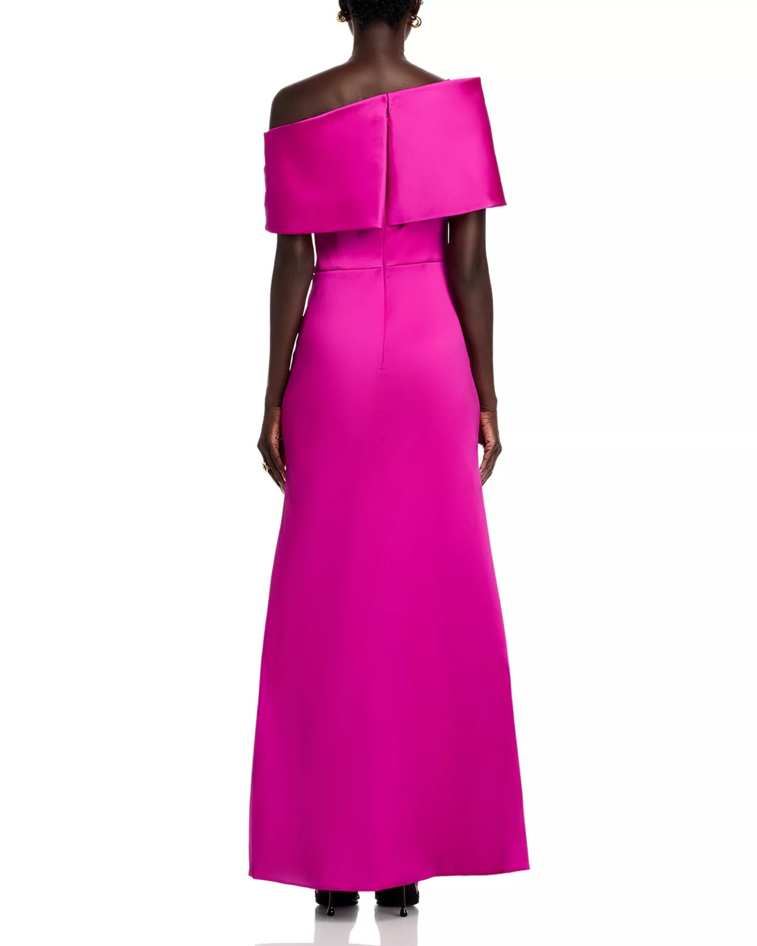Bold A Line One Shoulder Oversized Collar Zipper Back Floor Length For Ladies Prom Dress