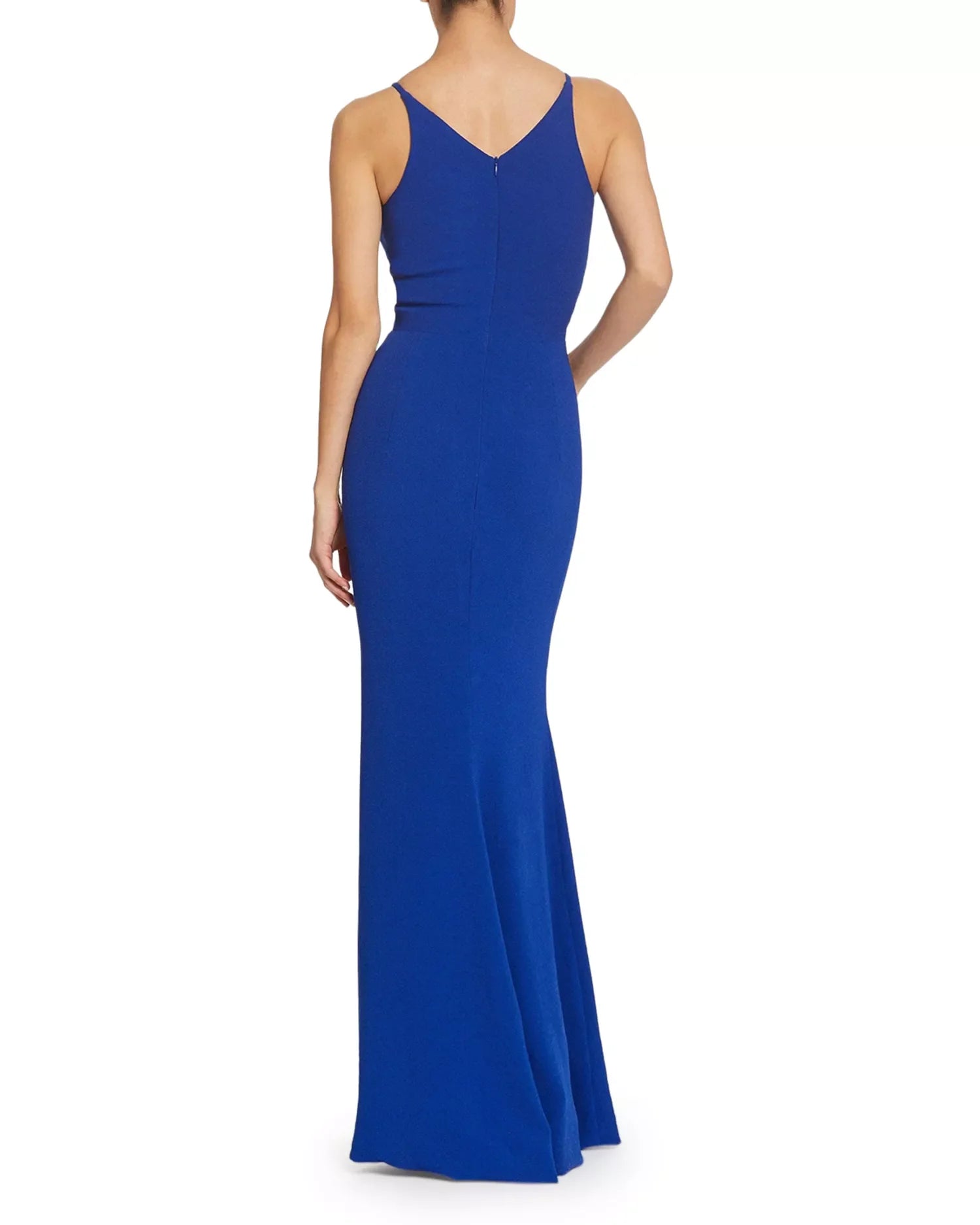 Bold Mermaid Deep V Neck Spaghetti Strap Zipper Back Floor Length Female Prom Dress
