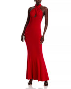 Bold Mermaid Halter Neck Open Back Cutout Bodice Floor Length For Sale Prom Dress