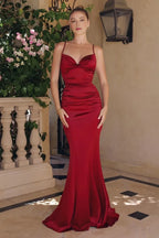 Bold Mermaid Sweetheart Spaghetti Strap Lace Up Back Floor Length Prom Dress