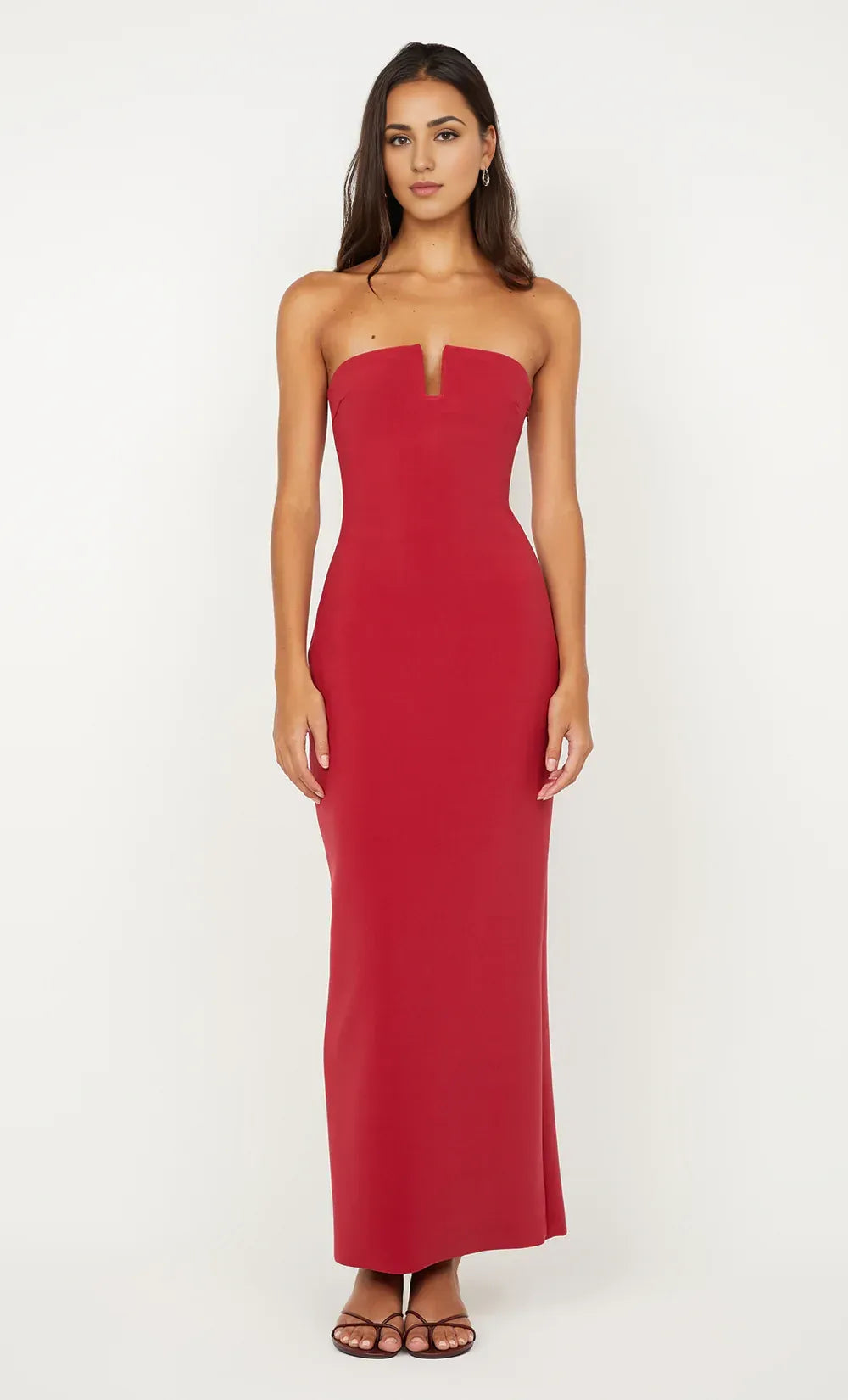 Bold Sheath Strapless Sleeveless Open Back Floor Length For Women Prom Dress