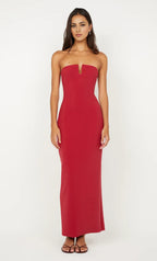 Bold Sheath Strapless Sleeveless Open Back Floor Length For Women Prom Dress
