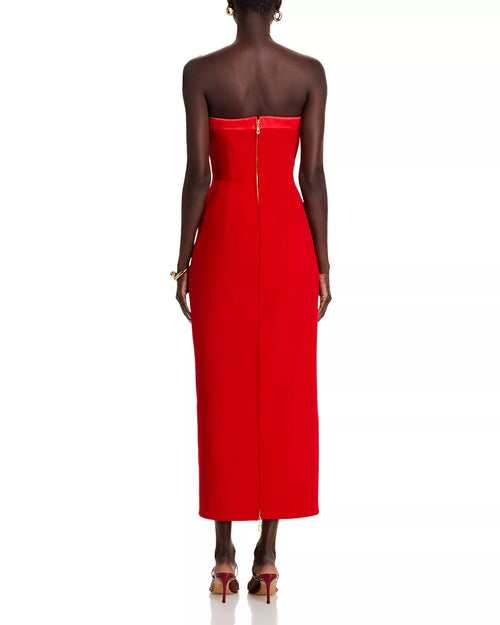 Robe de bal moulante bustier décolleté cœur avec fente au dos et fermeture éclair pour femme