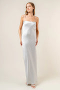 Bow Back Satin Sheath Square Neck Spaghetti Strap Floor Length For Women Prom Dress