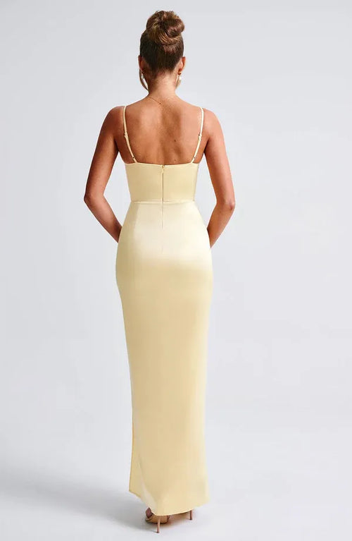 Robe de soirée longue pour femme, fourreau brillant, décolleté cœur, bretelles spaghetti, fermeture éclair au dos