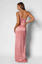 Budget Fitted One Shoulder Sleeveless Floor-Length Prom Dress