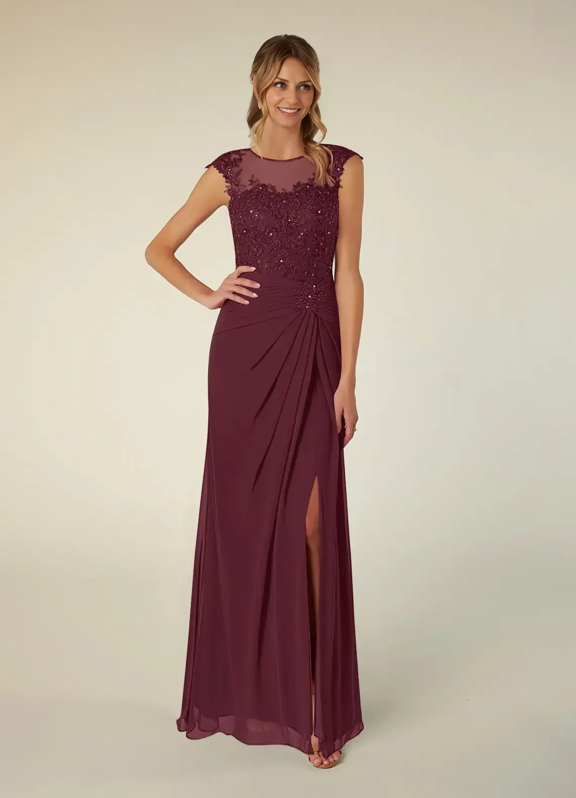 Black Dress A-Line Scoop Neck Sequins Mother of the Groom Dresses Elegant Illusion Cap Sleeves Leg Slit Evening Dress