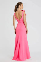 Mermaid/Trumpet V Neck Sleeveless V Back Floor-Length Prom Dress