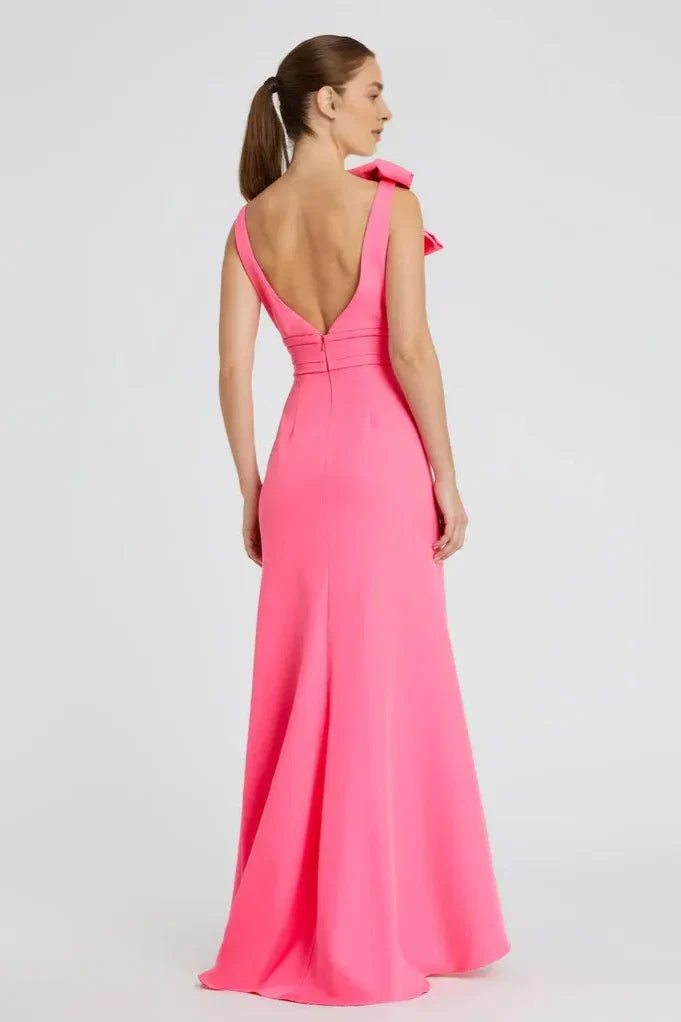 Mermaid/Trumpet V Neck Sleeveless V Back Floor-Length Prom Dress