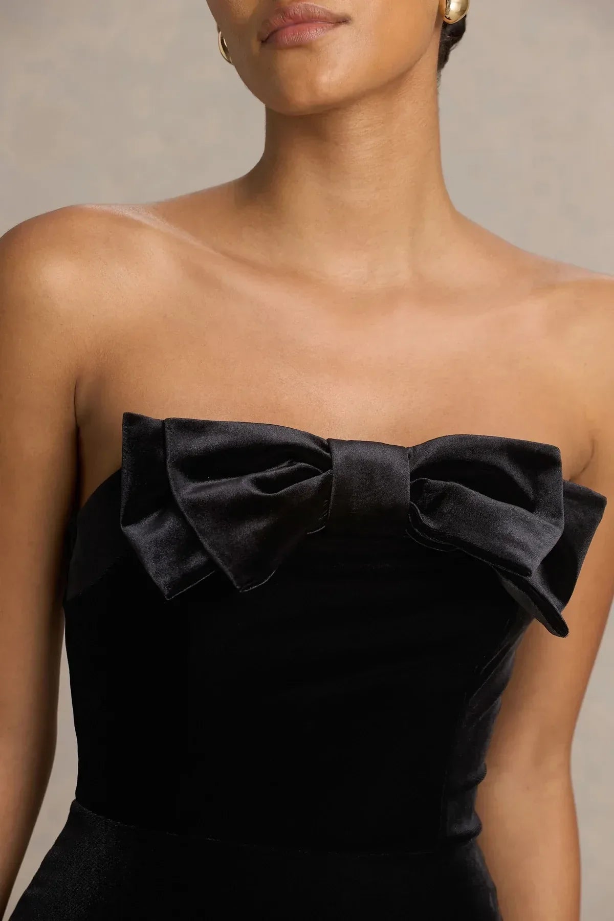 Captivating Mermaid Strapless Bow Detail Back Zip Floor Length Evening Dress