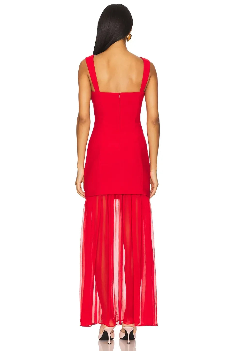 Captivating Sheath Square Neck Sleeveless Zipper Back Floor Length Evening Dress