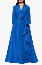 Casual A-Line Shirt Collared Long Sleeve Floor-Length Mother of the Bride Dress