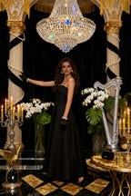 Casual A-Line Spaghetti Strap Sleeveless Backless Floor-Length Prom Dress
