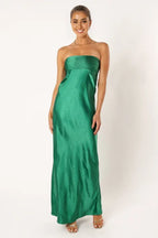 Casual Column Strapless Neck Sleeveless Backless Floor-Length Prom Dress