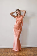 Casual Fitted Scoop Neck Sleeveless Backless Floor-Length Prom Dress