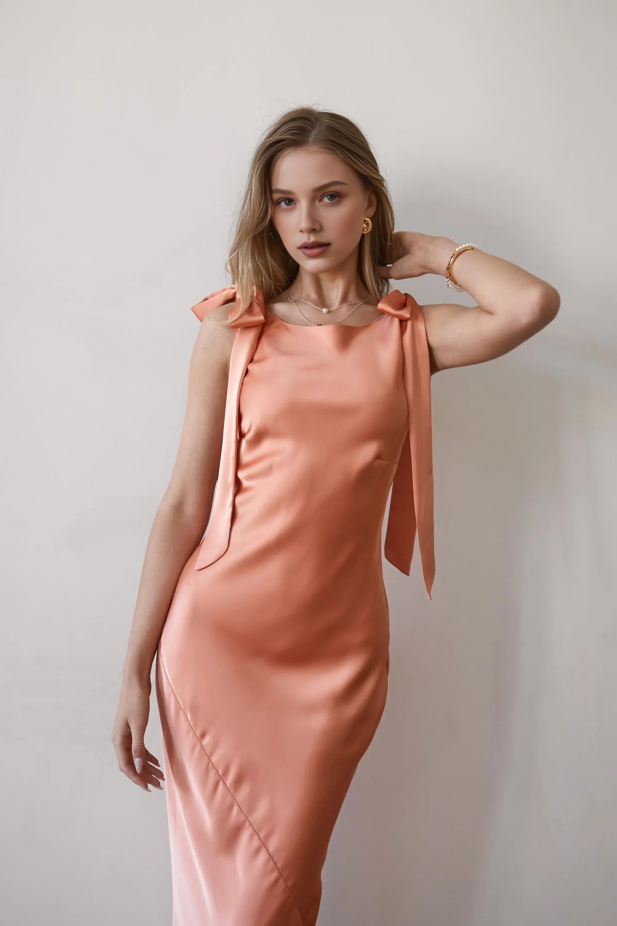 Casual Fitted Scoop Neck Sleeveless Backless Floor-Length Prom Dress
