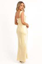 Casual Sheath Cowl Neck Sleeveless Ankle-Length Prom Dress