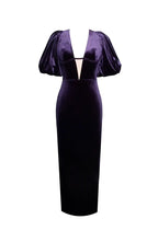 Casual Sheath V Neck Bubble Sleeve Ankle-Length Prom Dress