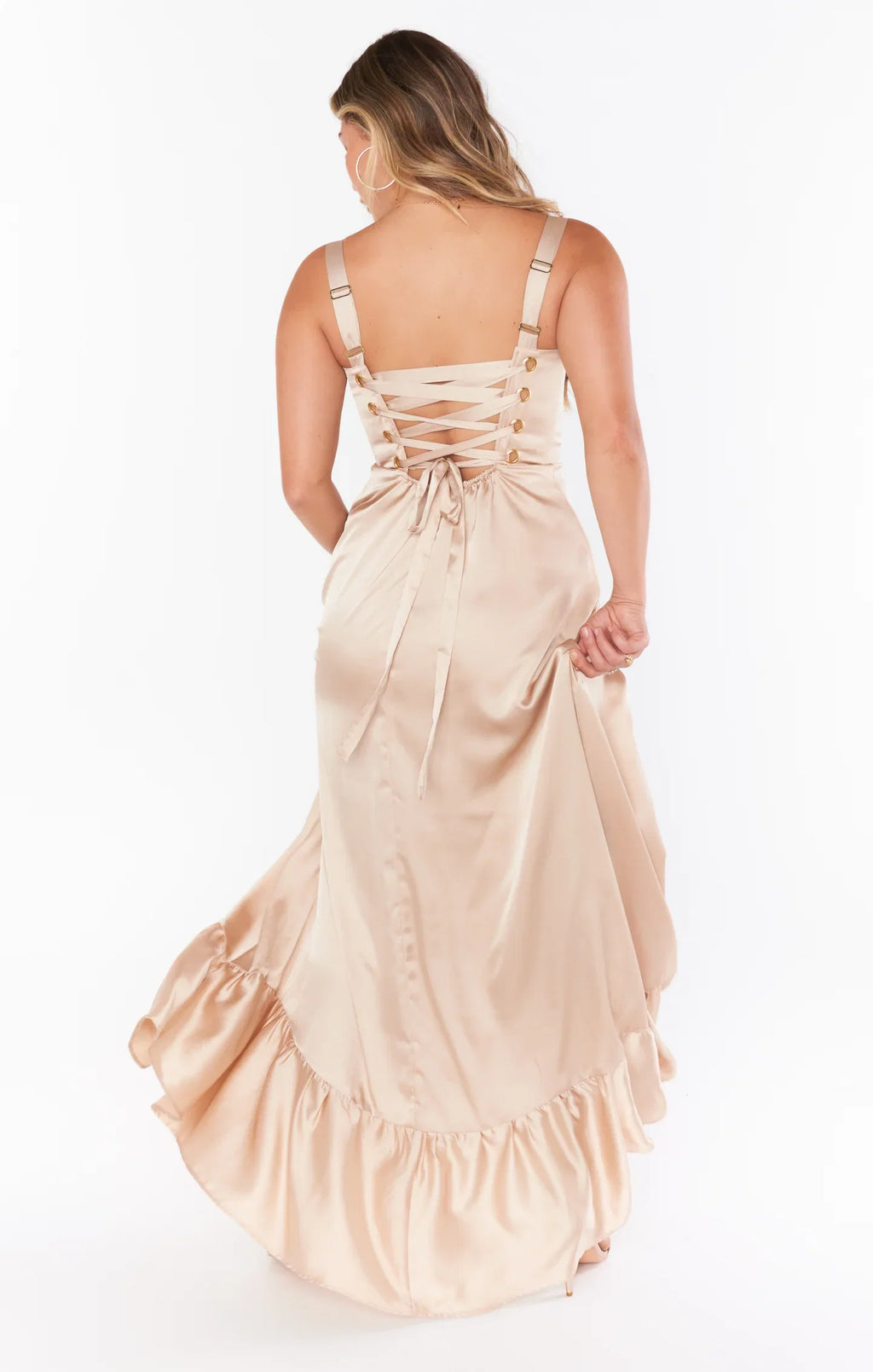 Dress Regular Straps Square Neck Sleeveless Maxi Dress Column Simple Crisscross Back Prom Dress With Slit