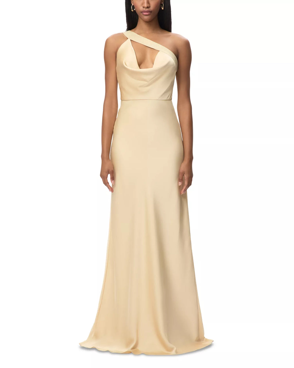 Luxe Mermaid One Shoulder Cutout Bodice Open Back Floor Length For Adults Prom Dress