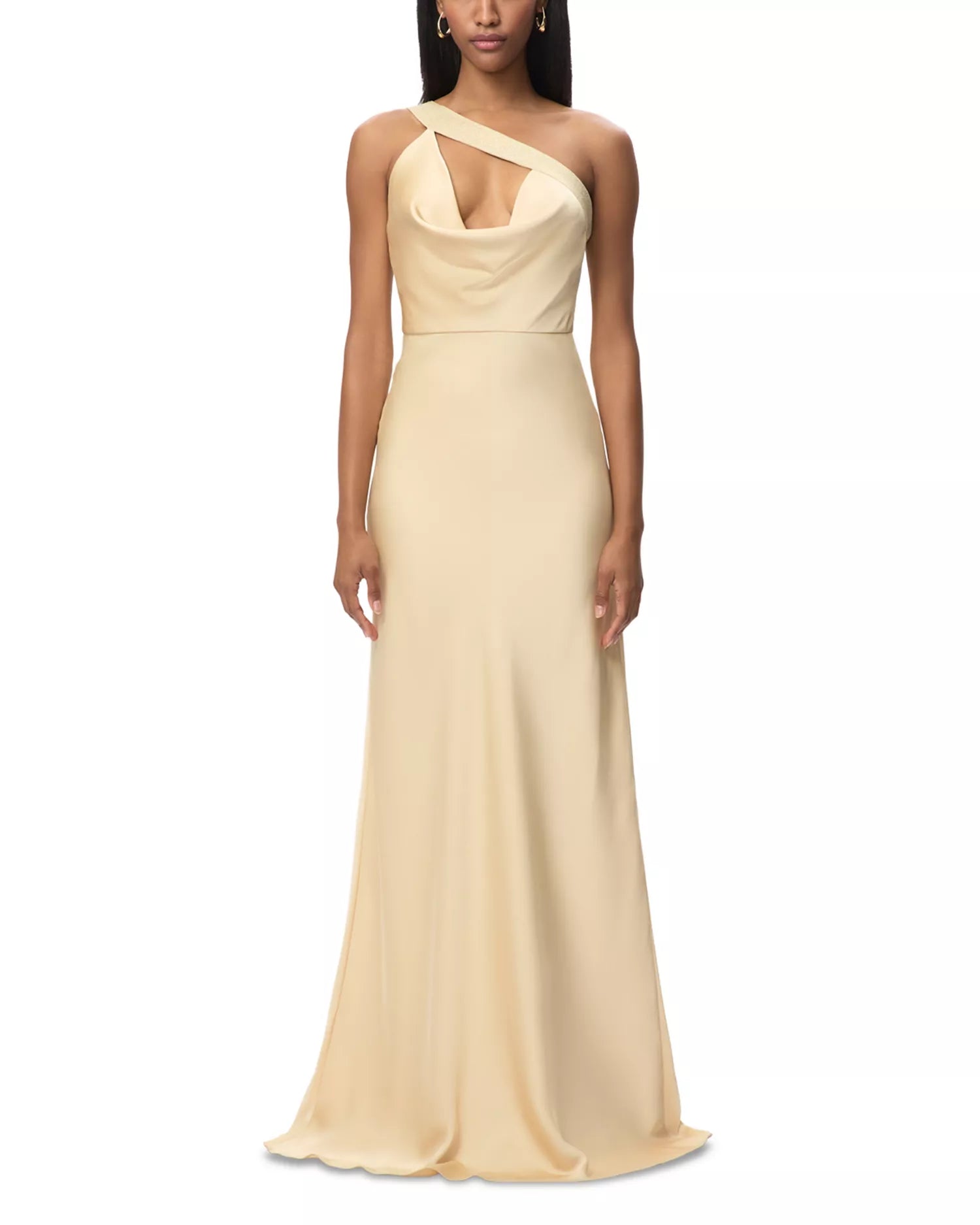 Luxe Mermaid One Shoulder Cutout Bodice Open Back Floor Length For Adults Prom Dress