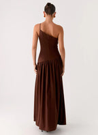 Charming A Line One Shoulder Sleeveless Pleated Skirt Floor Length Plus Size Evening Dress